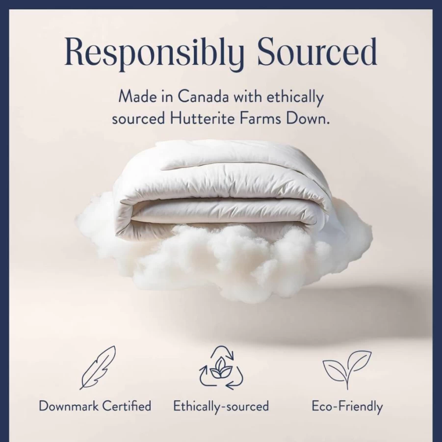 Brooklinen Full/Queen All-Season Down Comforter - 700 Fill Power Canadian Duck Down, 100% Cotton Baffle Box Duvet Insert