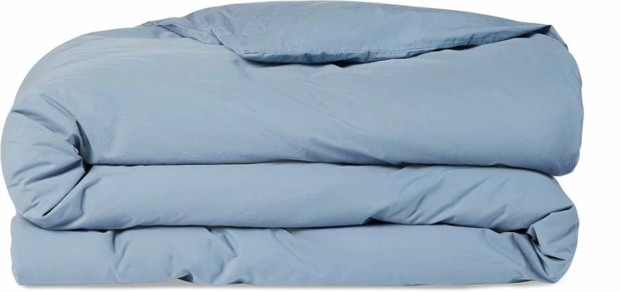 Brooklinen Organic Cotton Duvet Cover - Full/Queen Size, 100% GOTS Certified, White with Extra-Long Corner Ties & Button Closure
