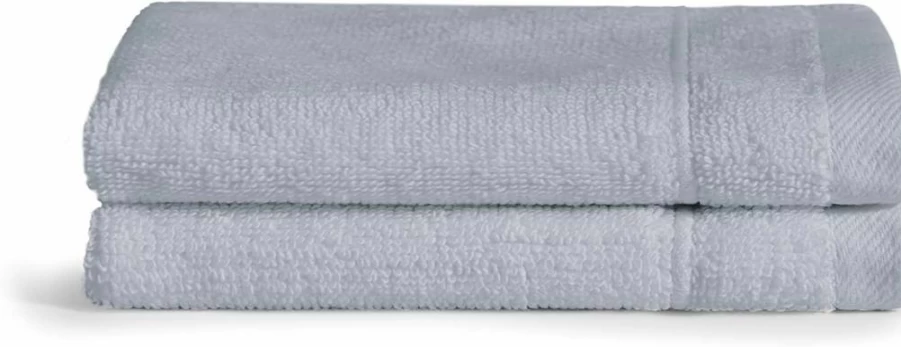 Brooklinen Classic Turkish Cotton Washcloths - 2-Pack, Ocean Blue, 100% Premium Cotton, Ultra Soft & Absorbent Bath Towels