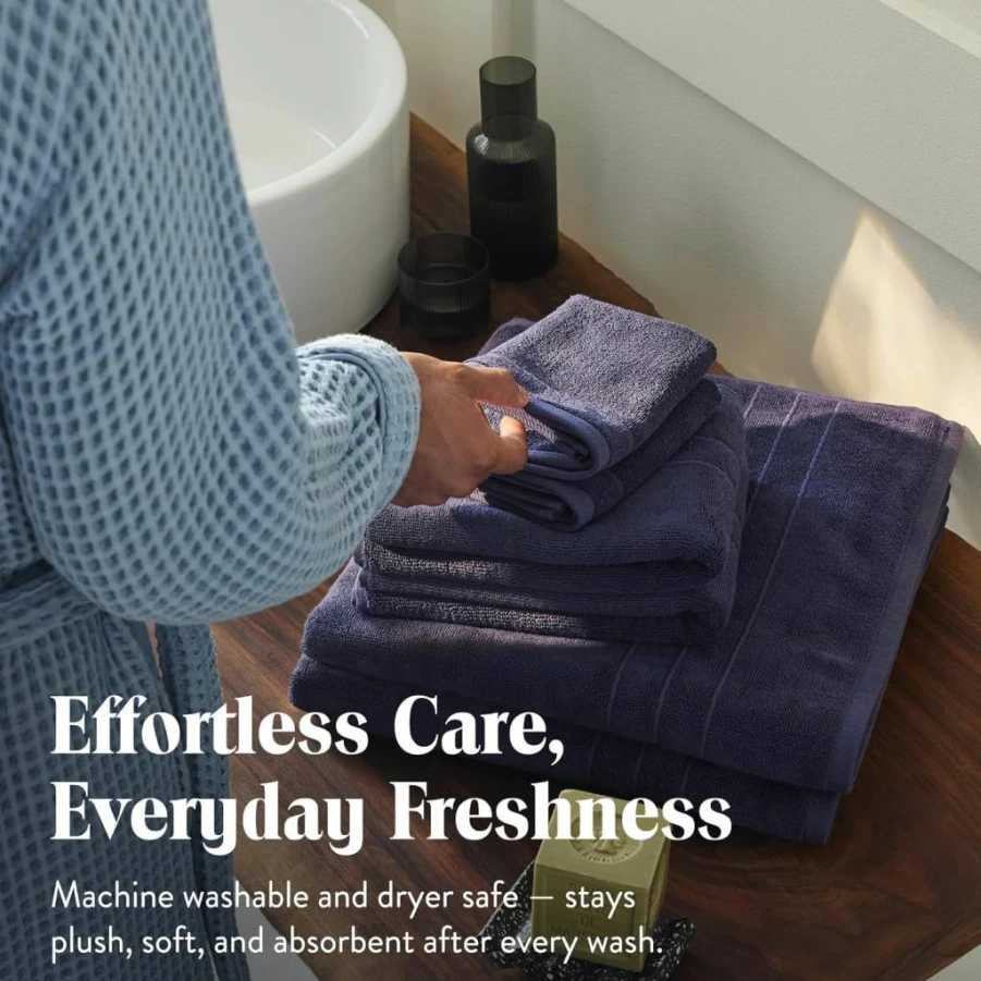 Brooklinen Super-Plush Turkish Cotton Washcloths Set of 2 - 820 GSM, Ultra Absorbent, Soft Bath Towels for Home & Spa, 13x13 Inches, Graphite Gray, Machine Washable